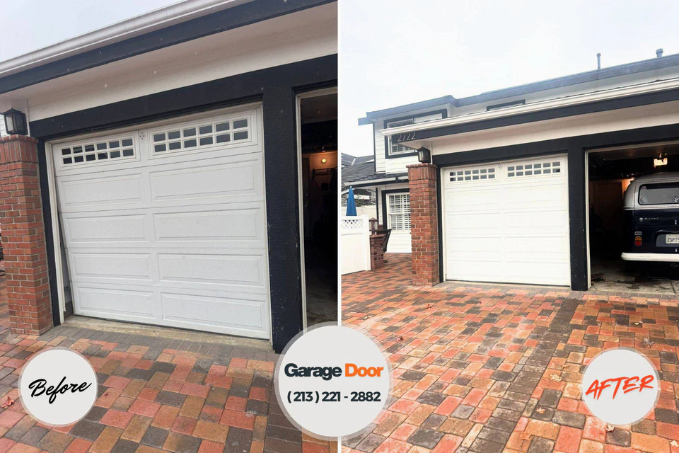 Before and after: garage door repair Palo, IA